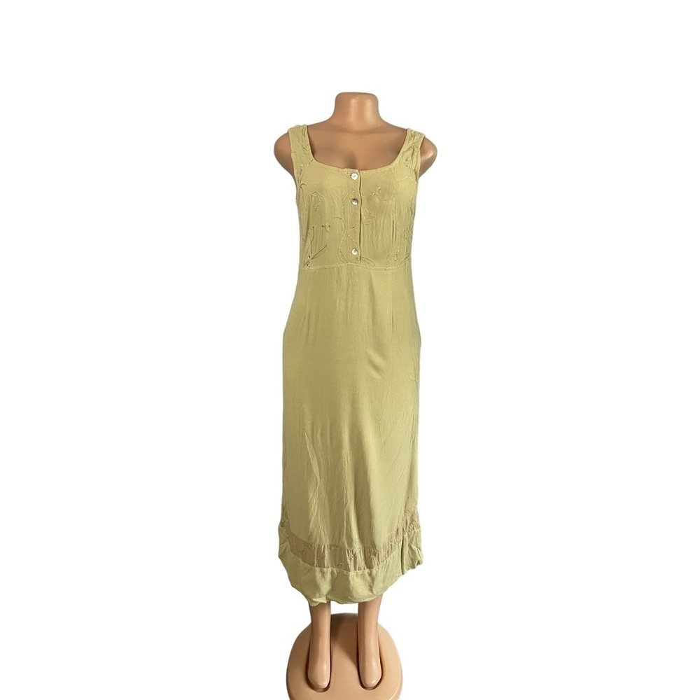 Johnny Was Sage Green Midi Dress